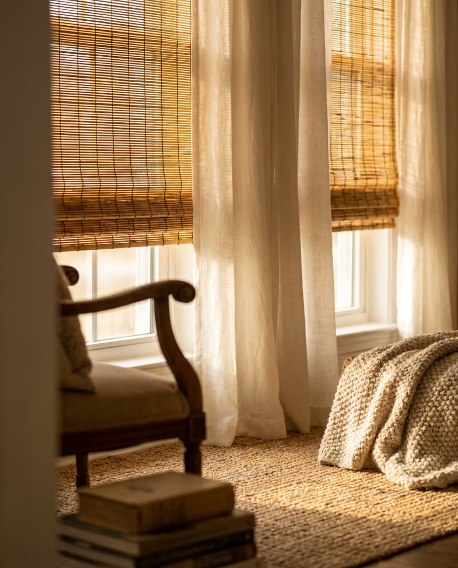 roman shade layering photo