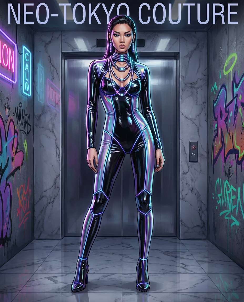 luxury cyber fashion photo