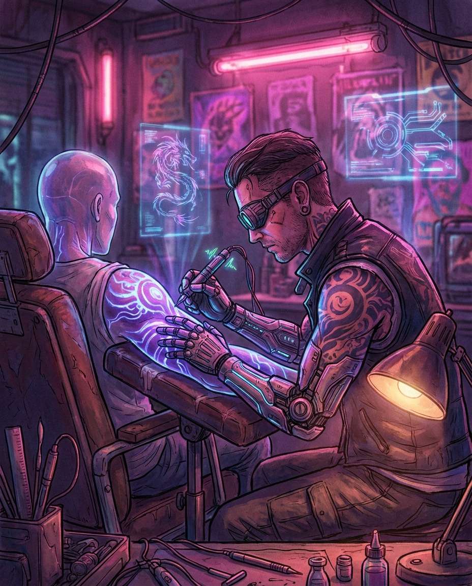 neon tattoo studio photo