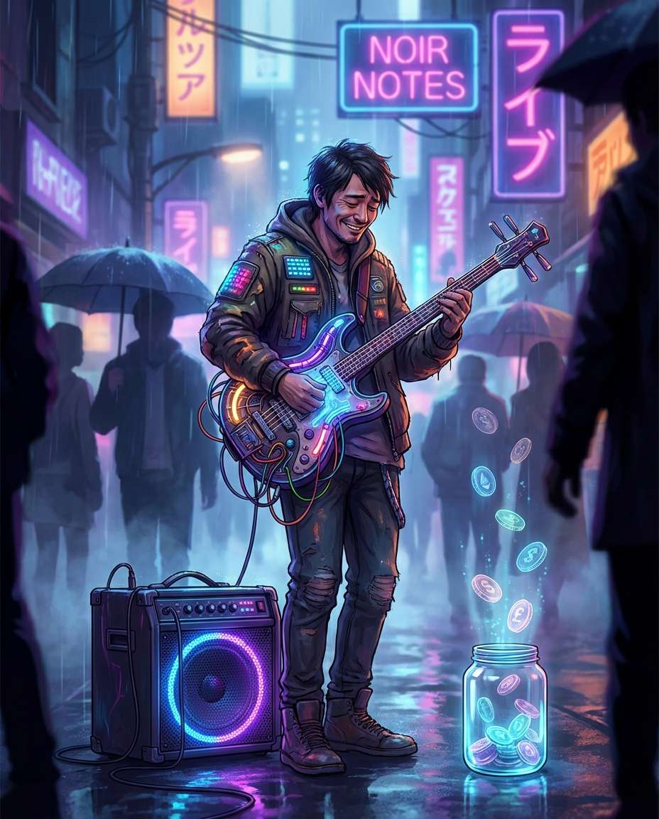 synthwave street musician photo