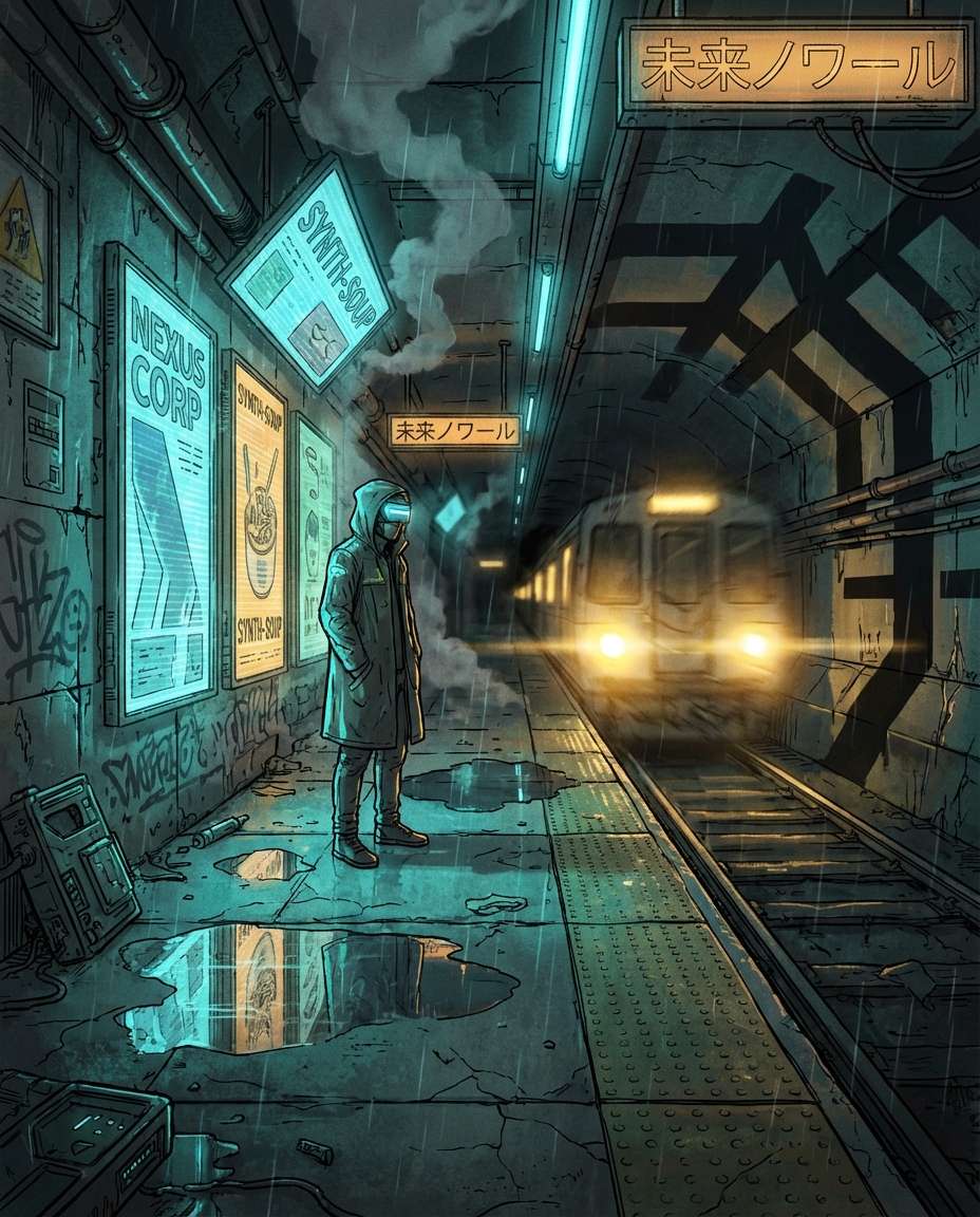 subway platform noir photo