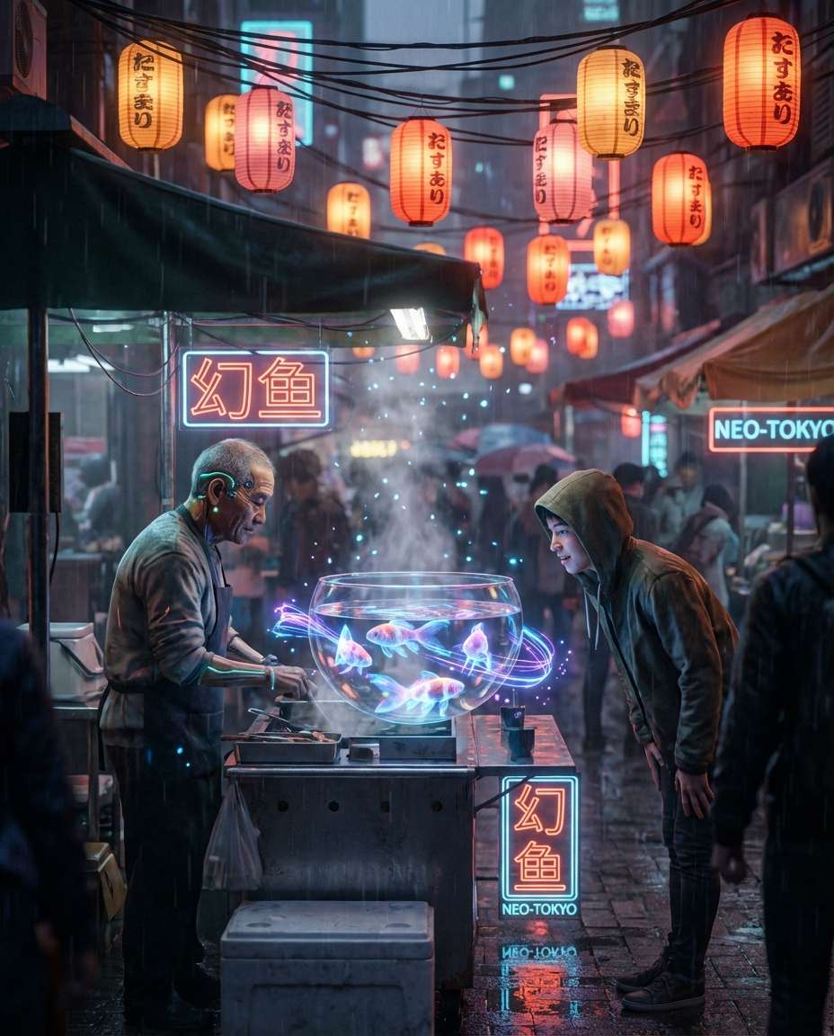 hologram street vendor photo