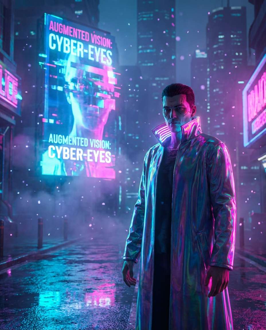 hologram billboard glow photo