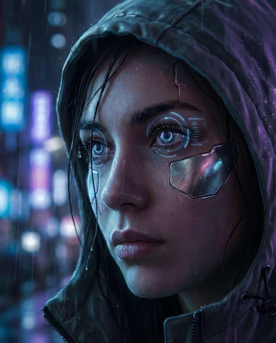 augmented eyes closeup photo