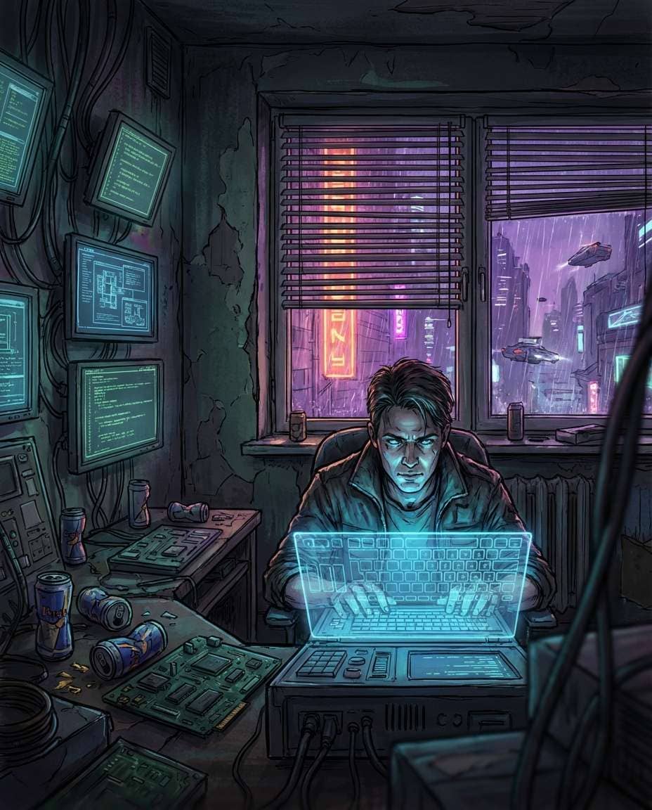hacker den aesthetic photo
