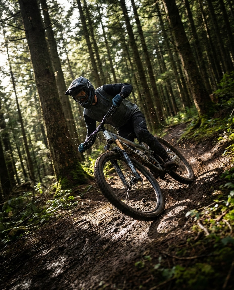 mtb forest descent photo