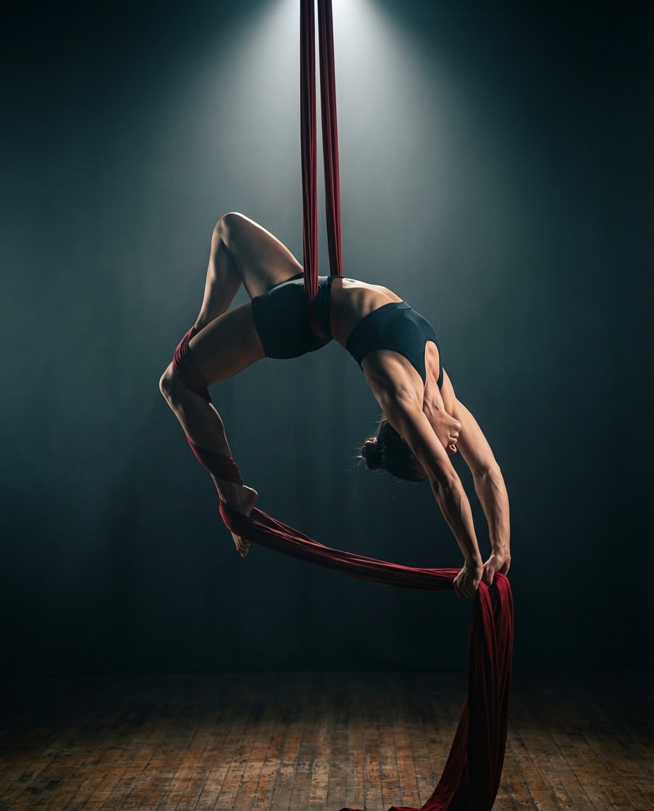 aerial silks above photo