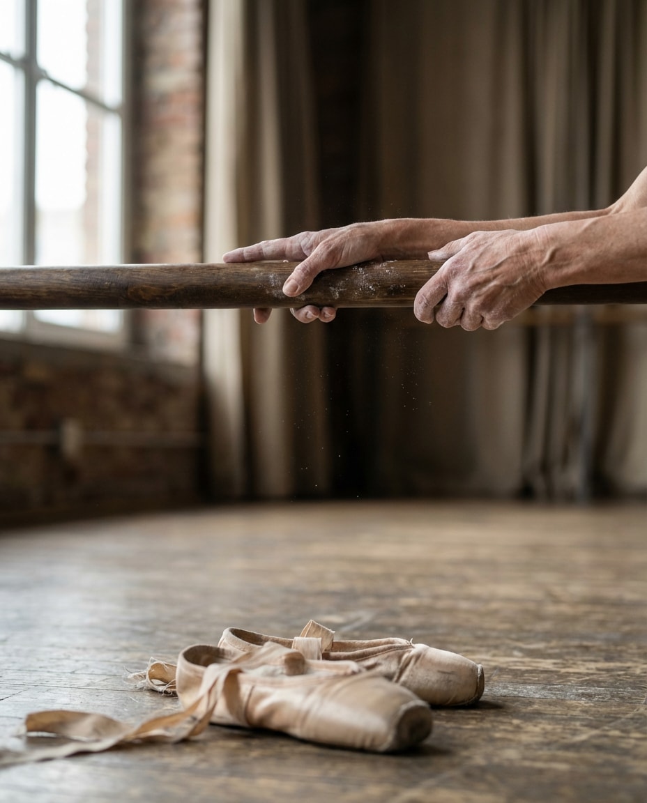 ballet feet barre detail photo