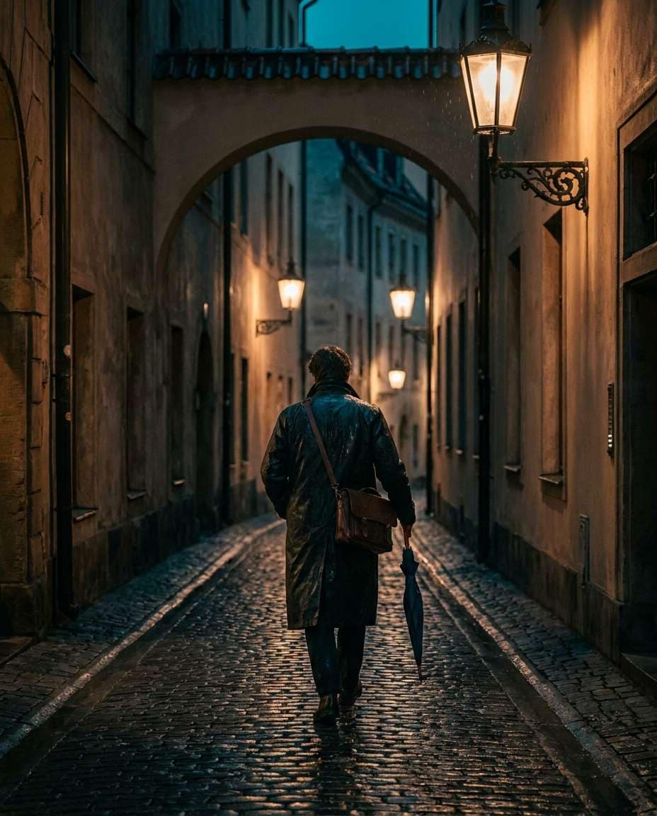 lantern lit alley photo