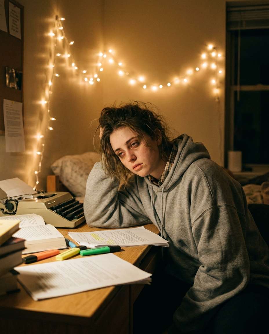 dorm desk night glow photo