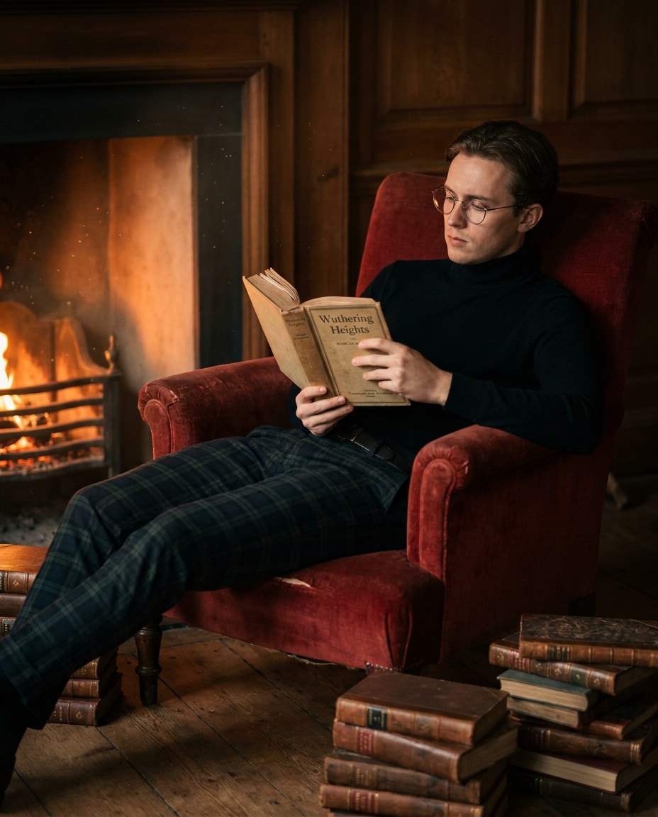 velvet chair reading photo