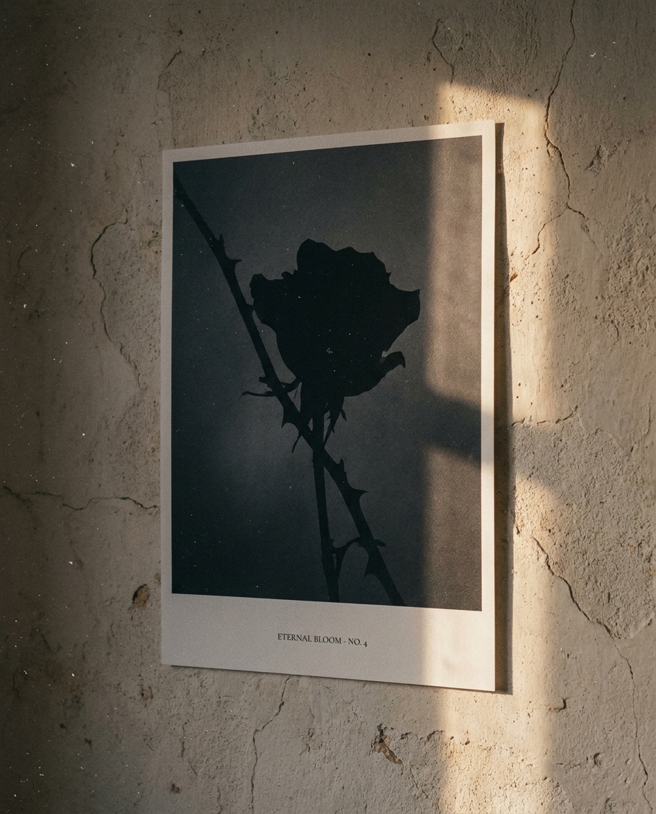 monochrome rose thorns photo