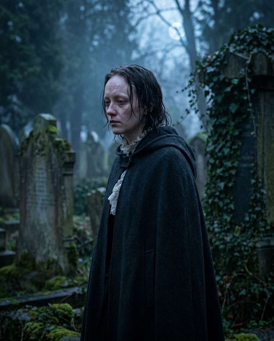 moonlit graveyard wanderer photo