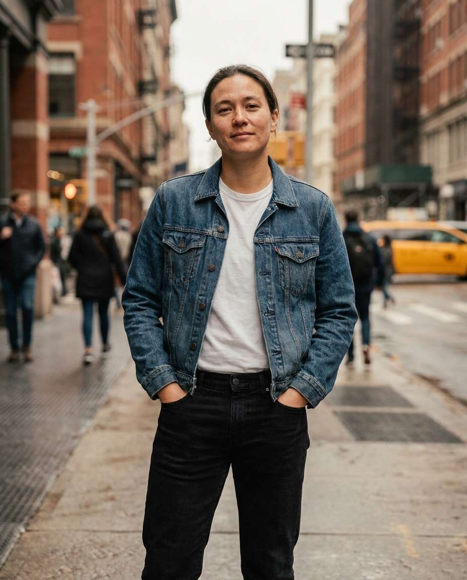 classic blue street photo