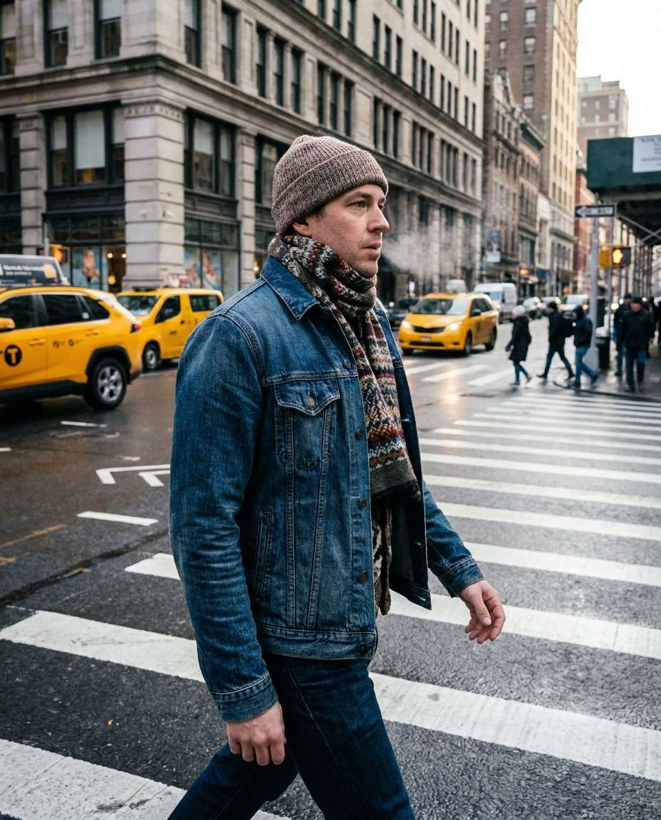 layered scarf styling photo