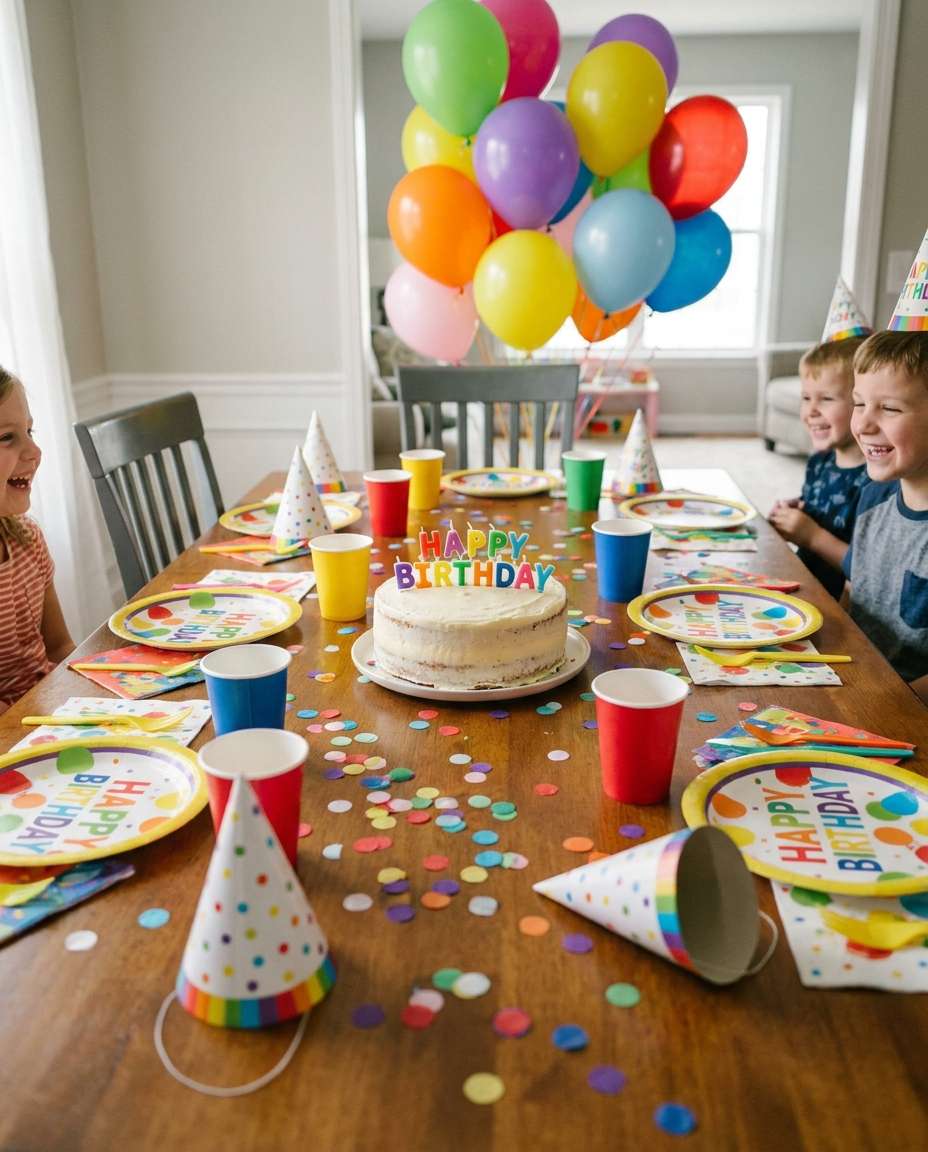 kids birthday setup photo