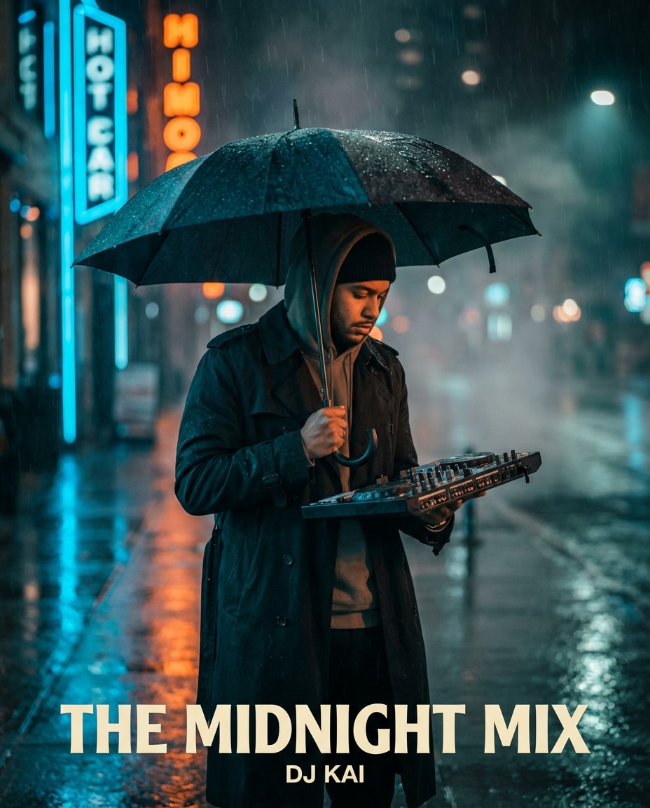 rainy street poster photo