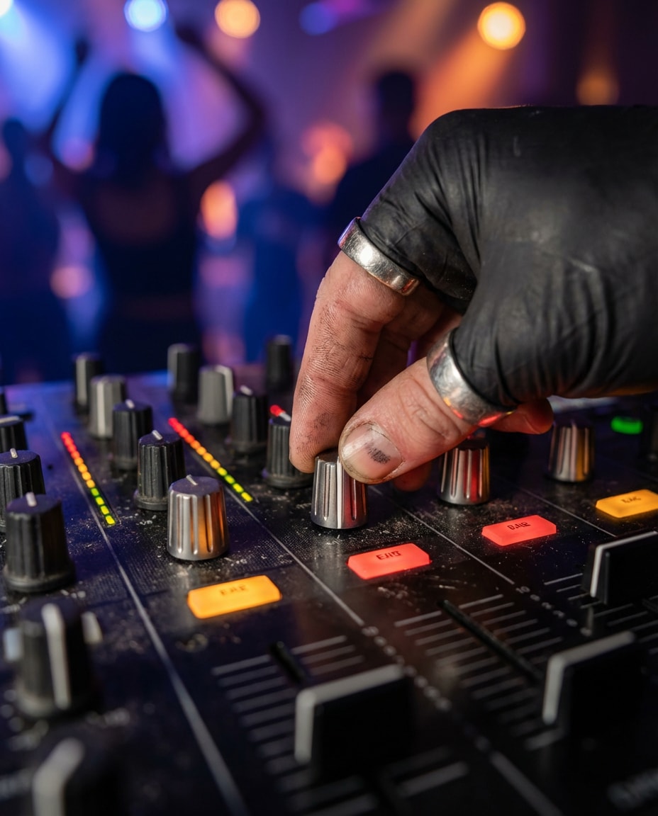 hands on mixer macro photo