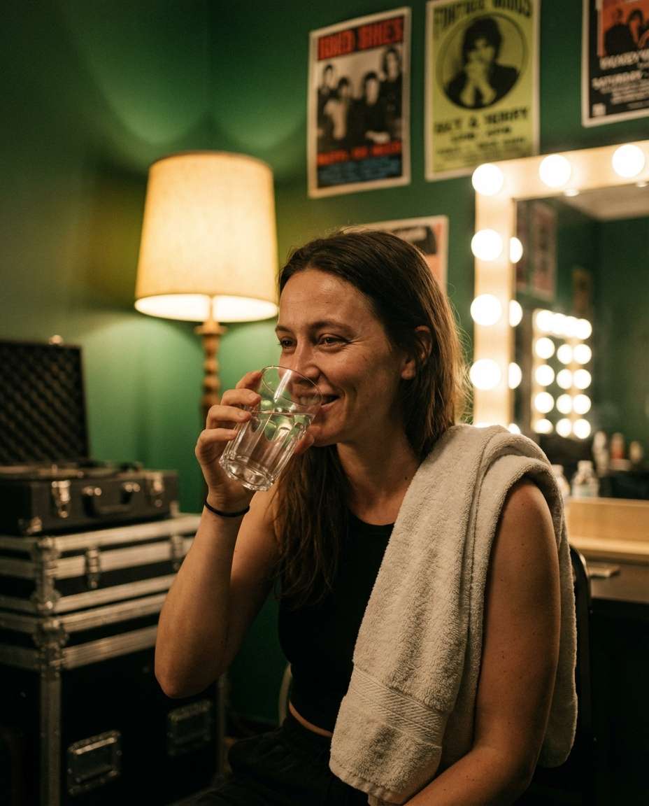 cinematic green room photo