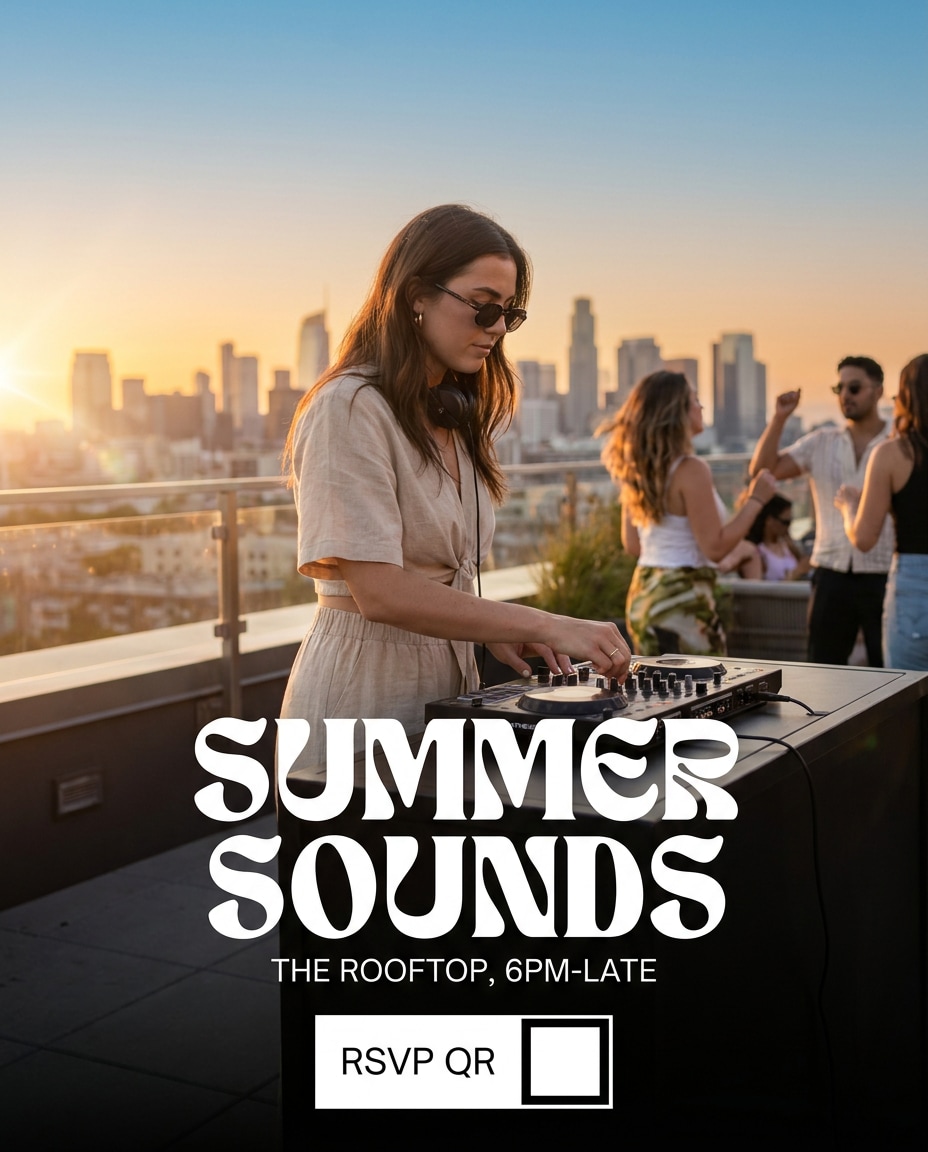 rooftop sunset set photo