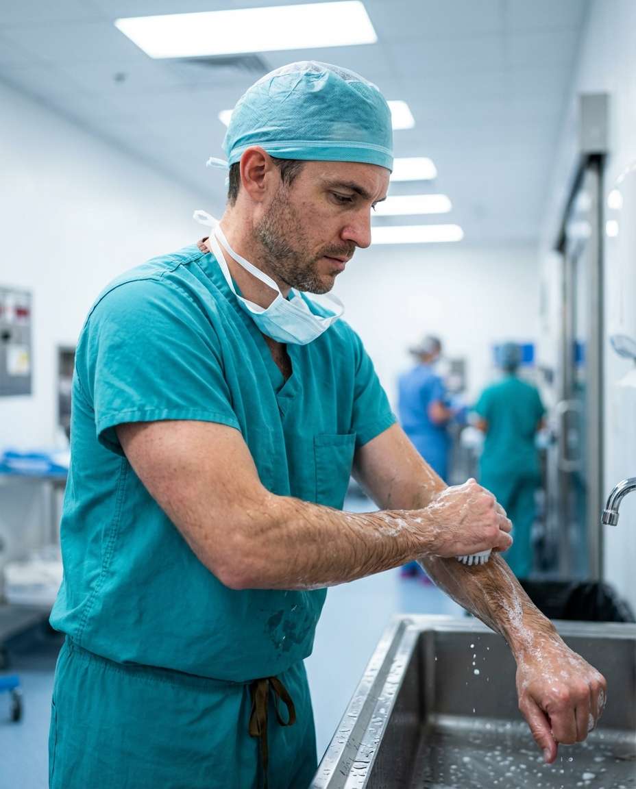 surgeon prep scrub sink photo