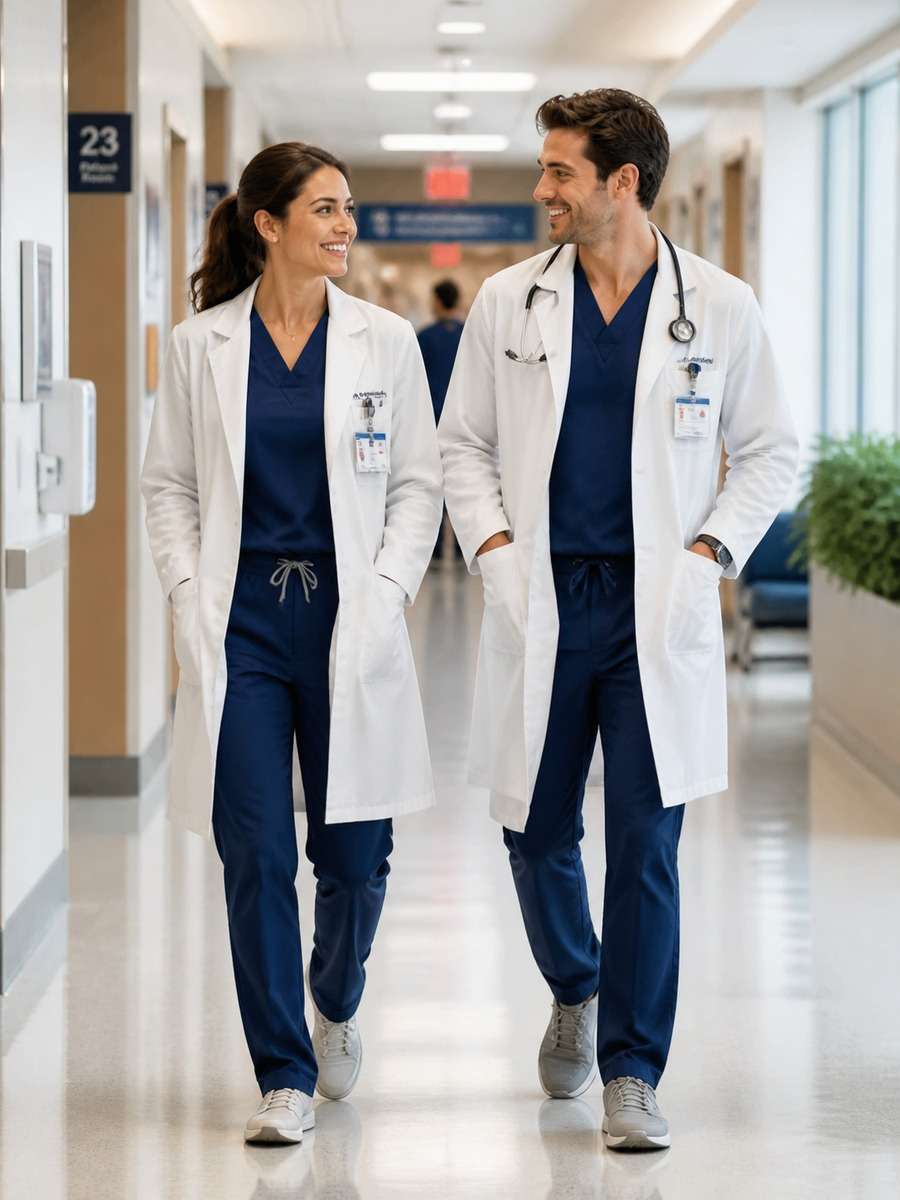 Candid Doctors Walking photo