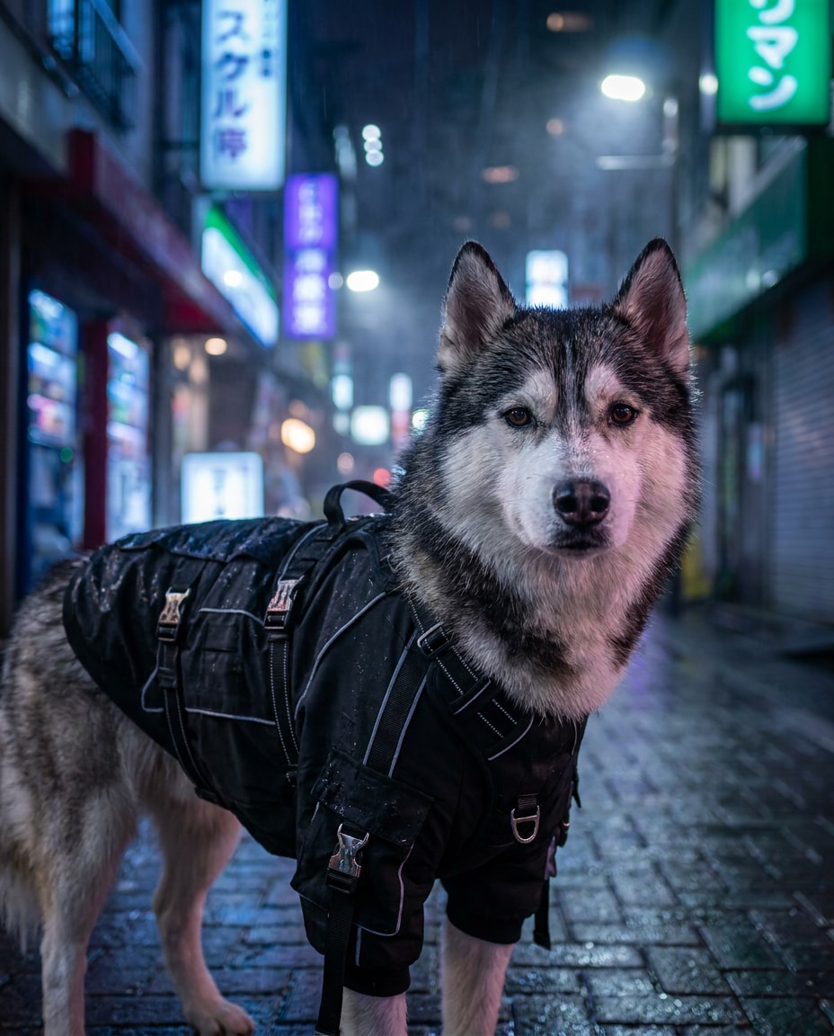 techwear neon alley photo