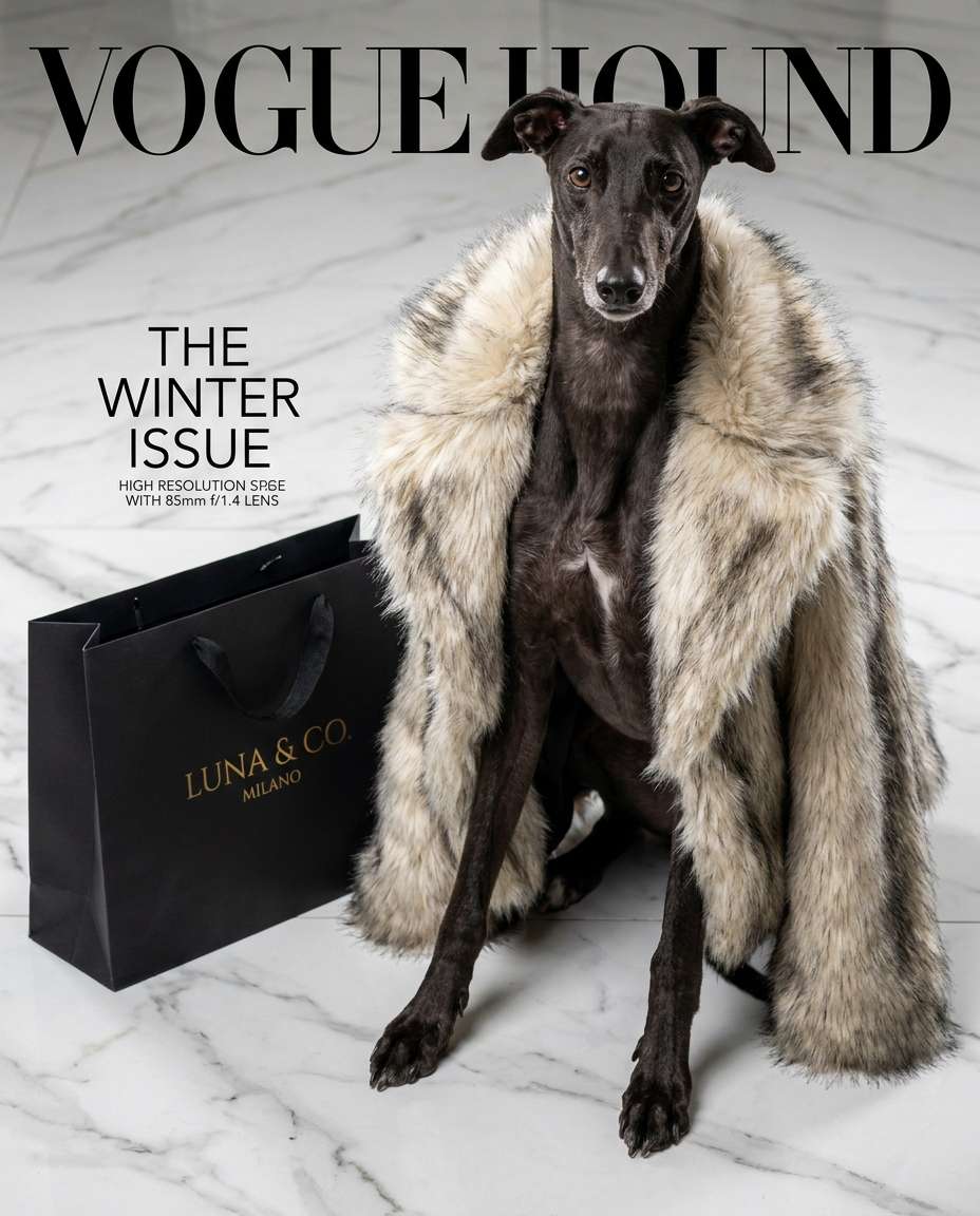 luxury fur coat parody photo