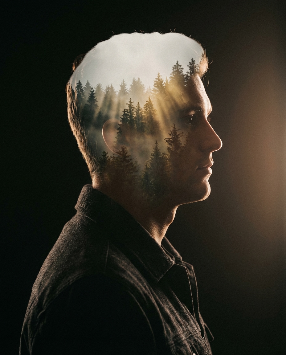 forest profile silhouette photo