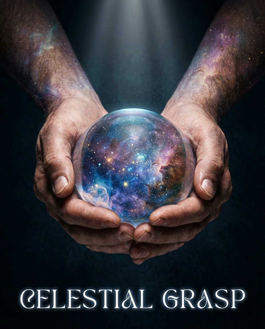 hands holding universe photo