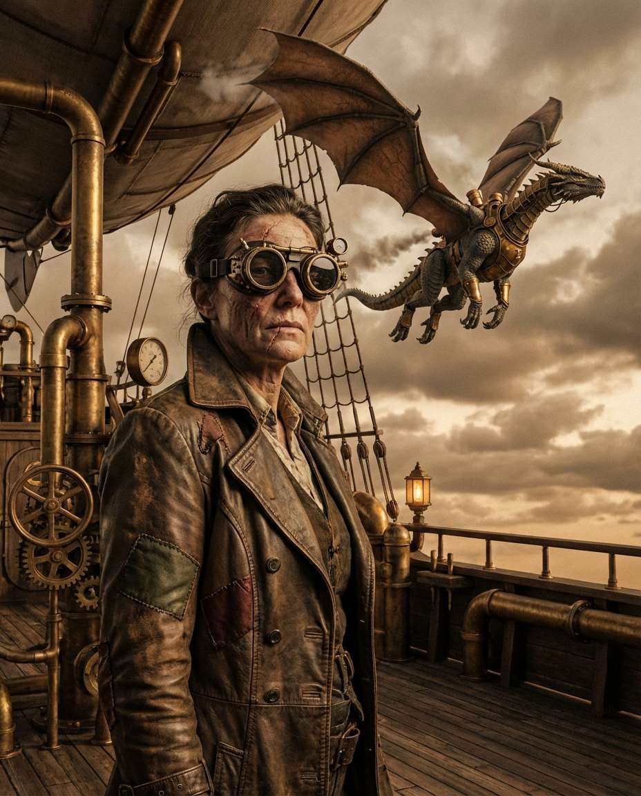 steampunk airship deck photo