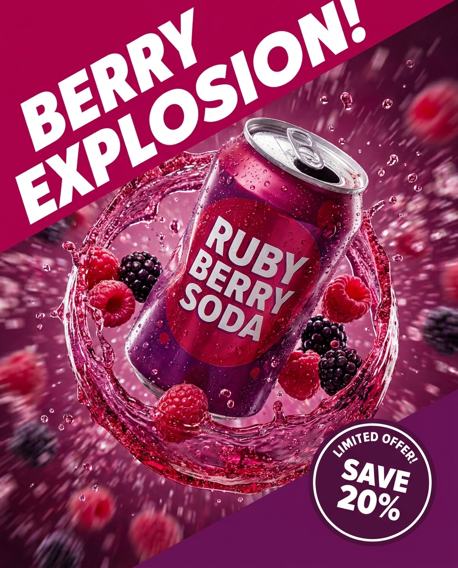 berry soda splash photo