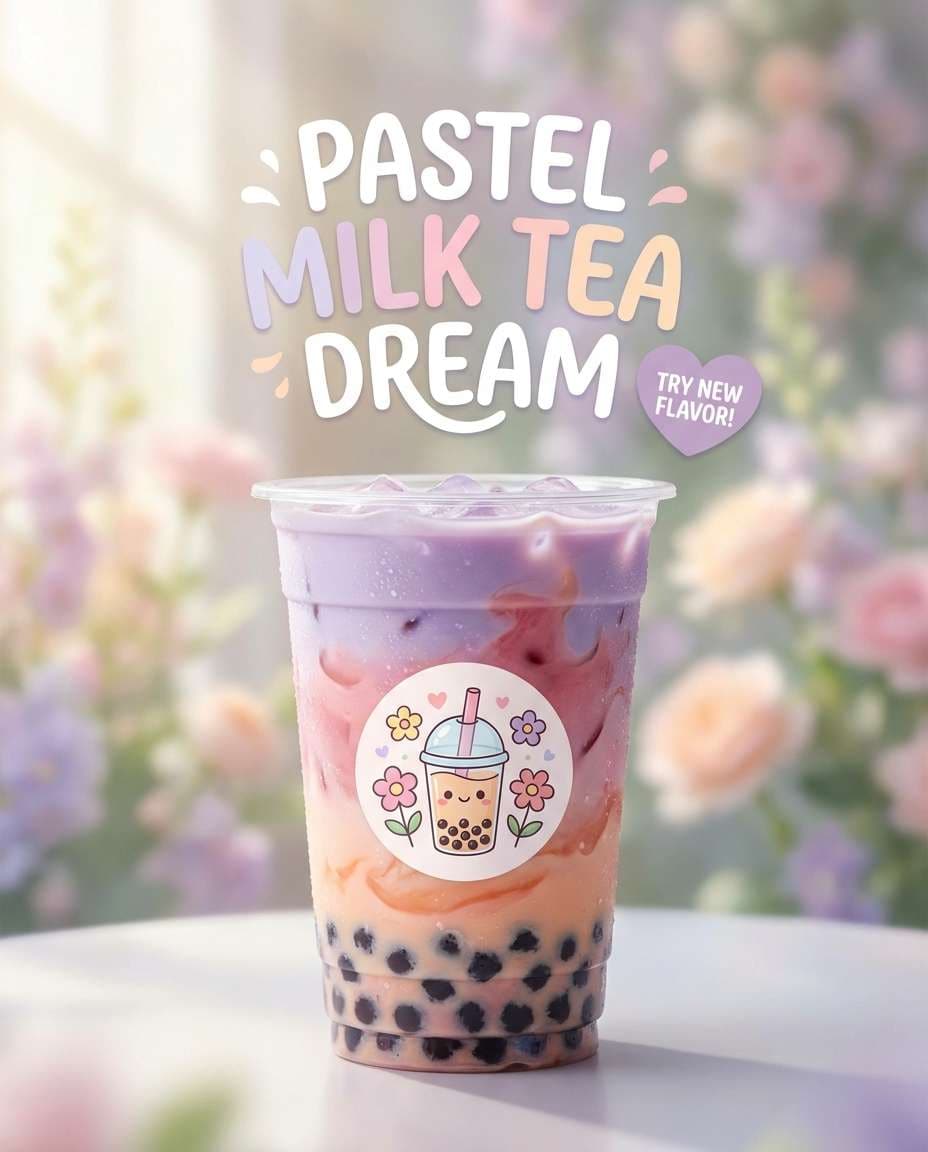 milk tea pastels photo