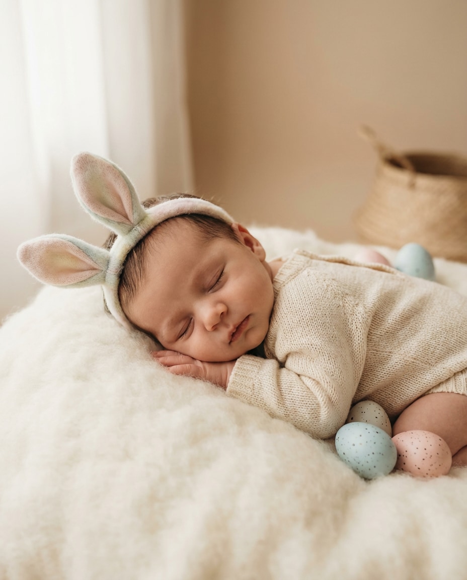 bunny ears newborn photo