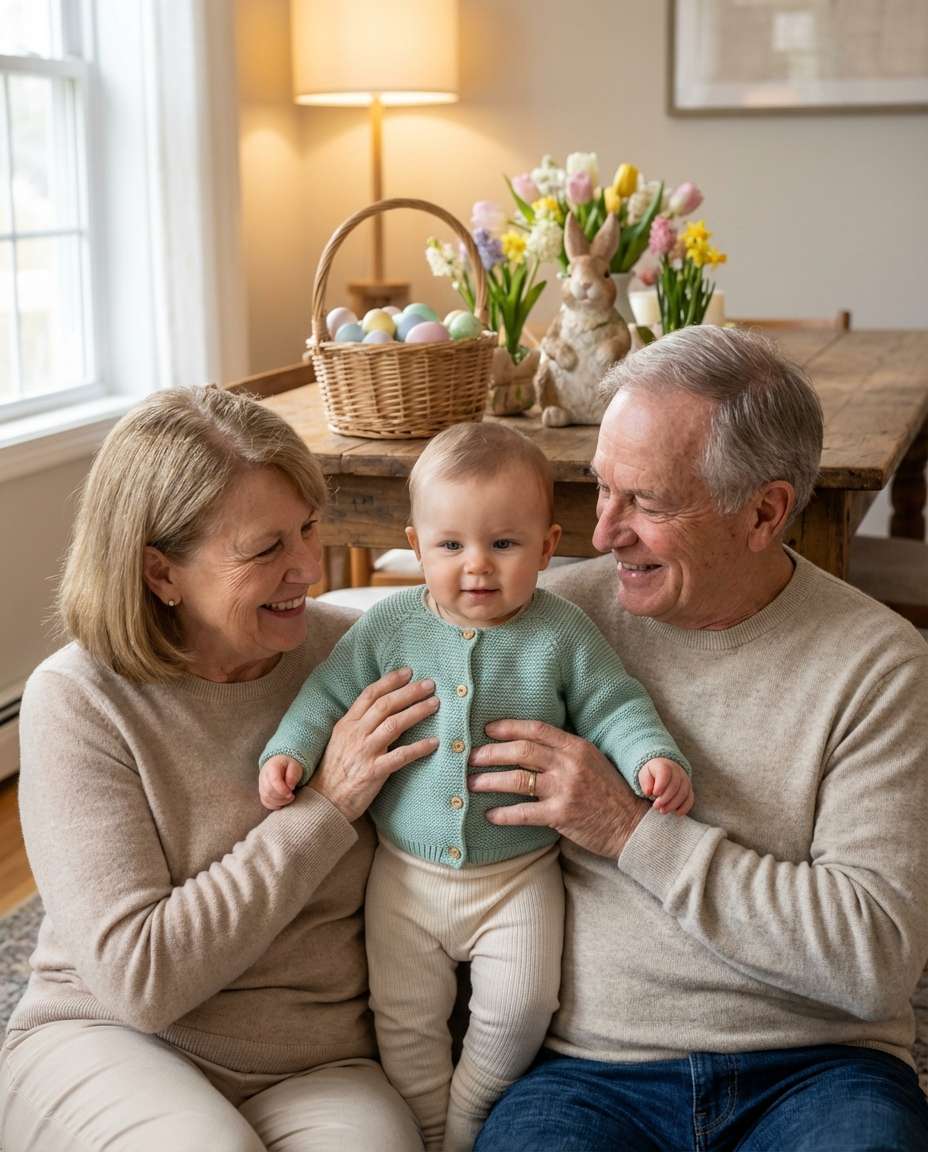 grandparents hug portrait photo