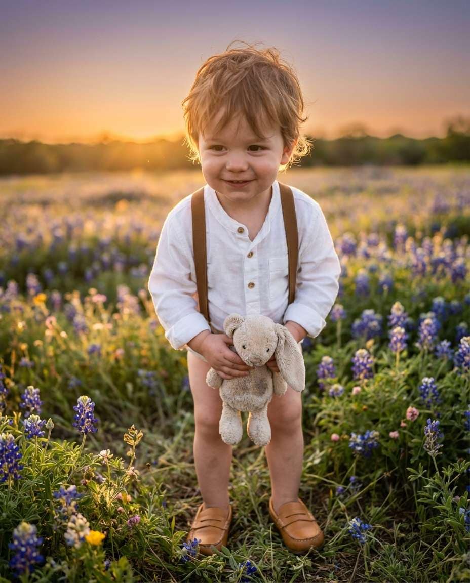 bluebonnet field portrait photo