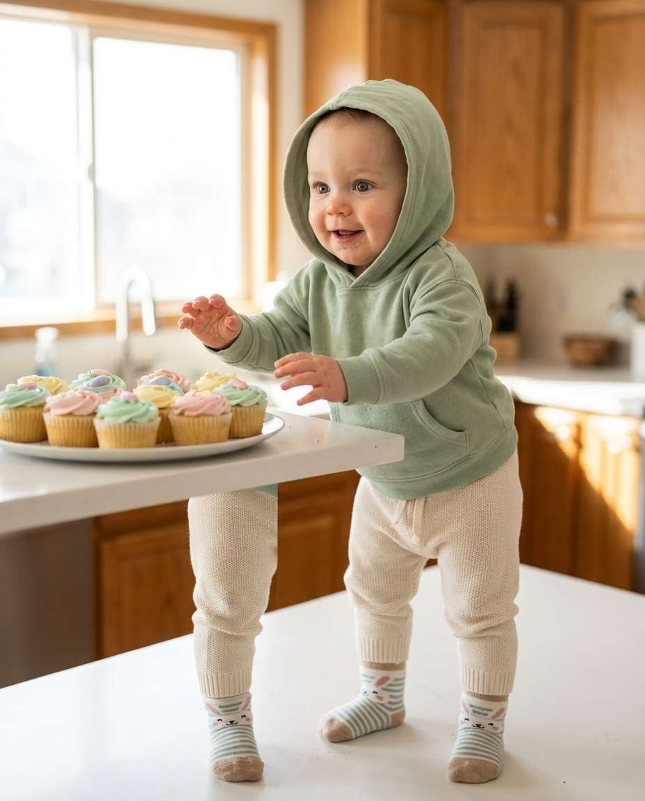 kitchen counter cupcakes photo