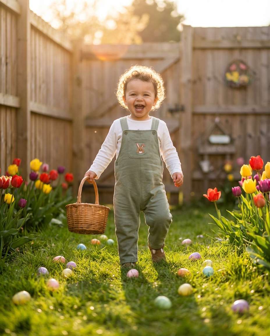 egg hunt backyard photo