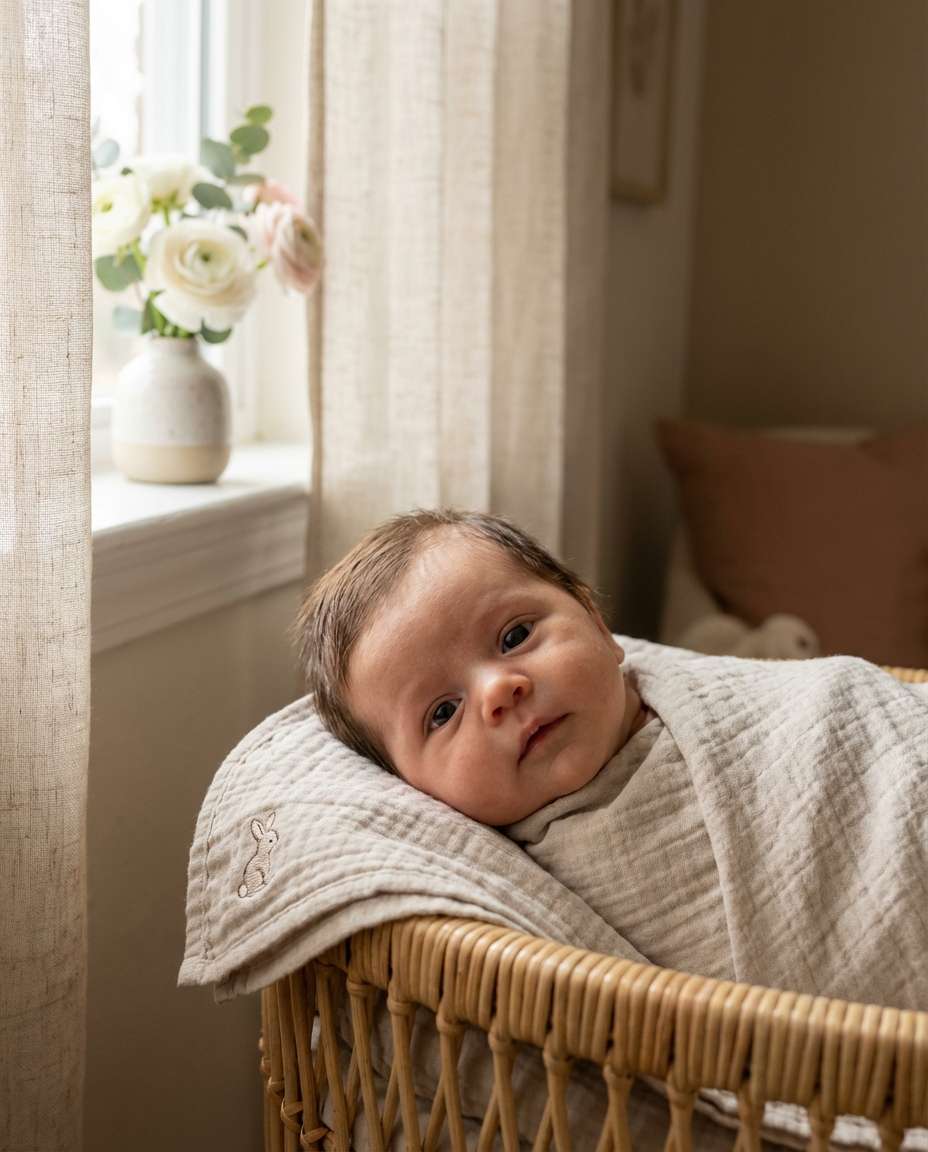 cozy nursery basket photo