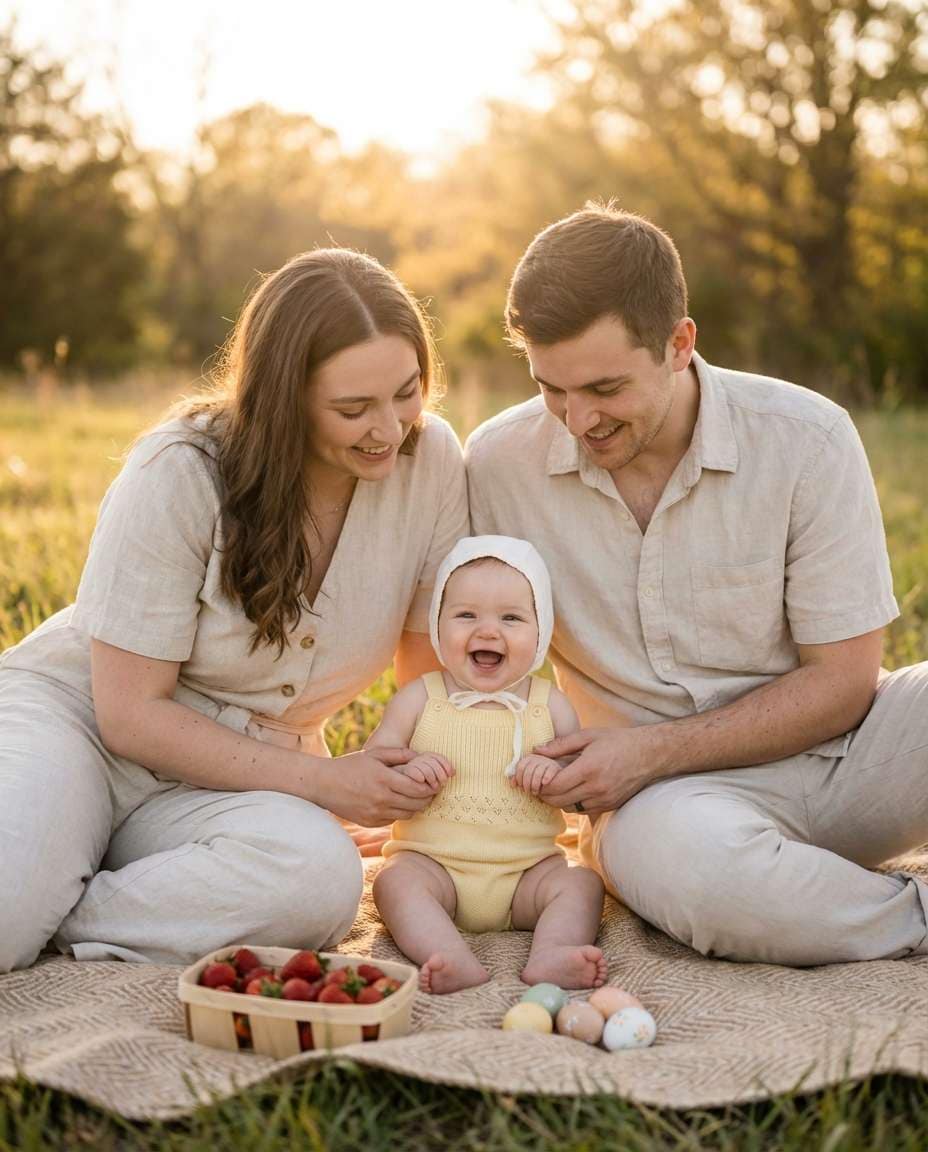 family spring picnic photo
