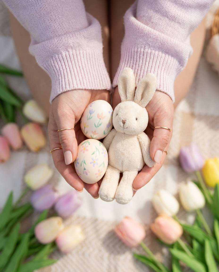 hands with eggs detail photo