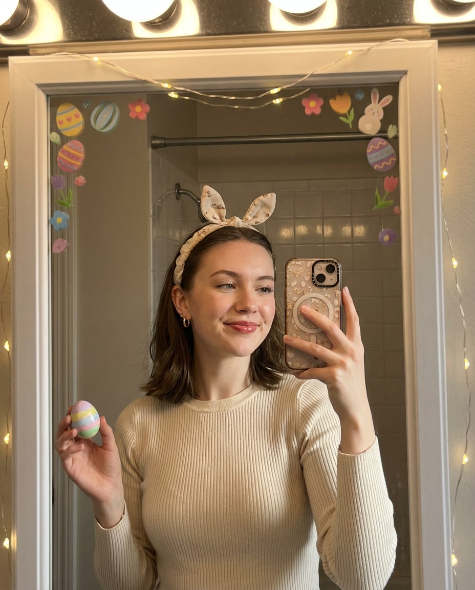 bunny ears selfie photo