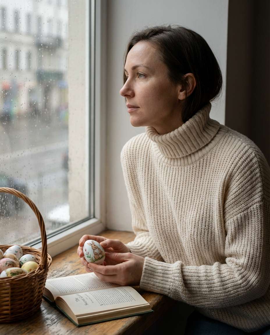 rainy window eggs photo