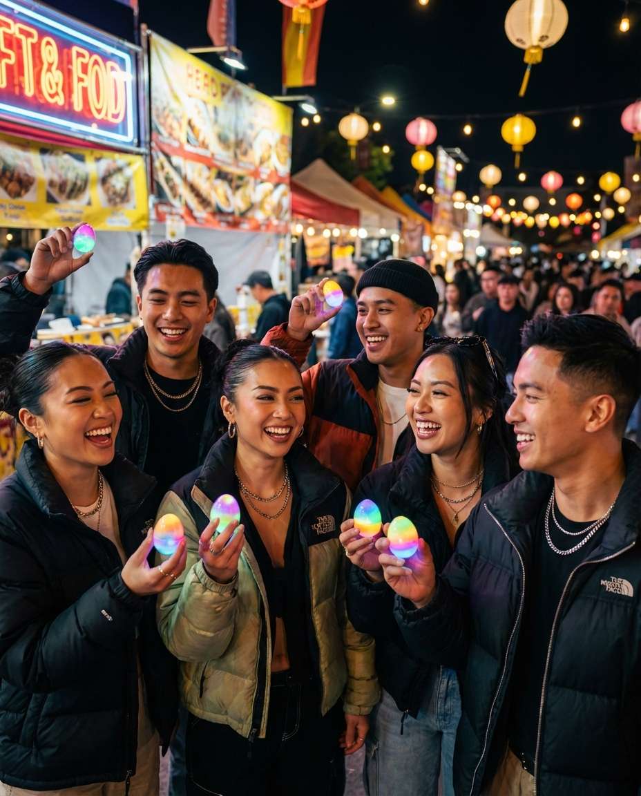 sparkly night market photo
