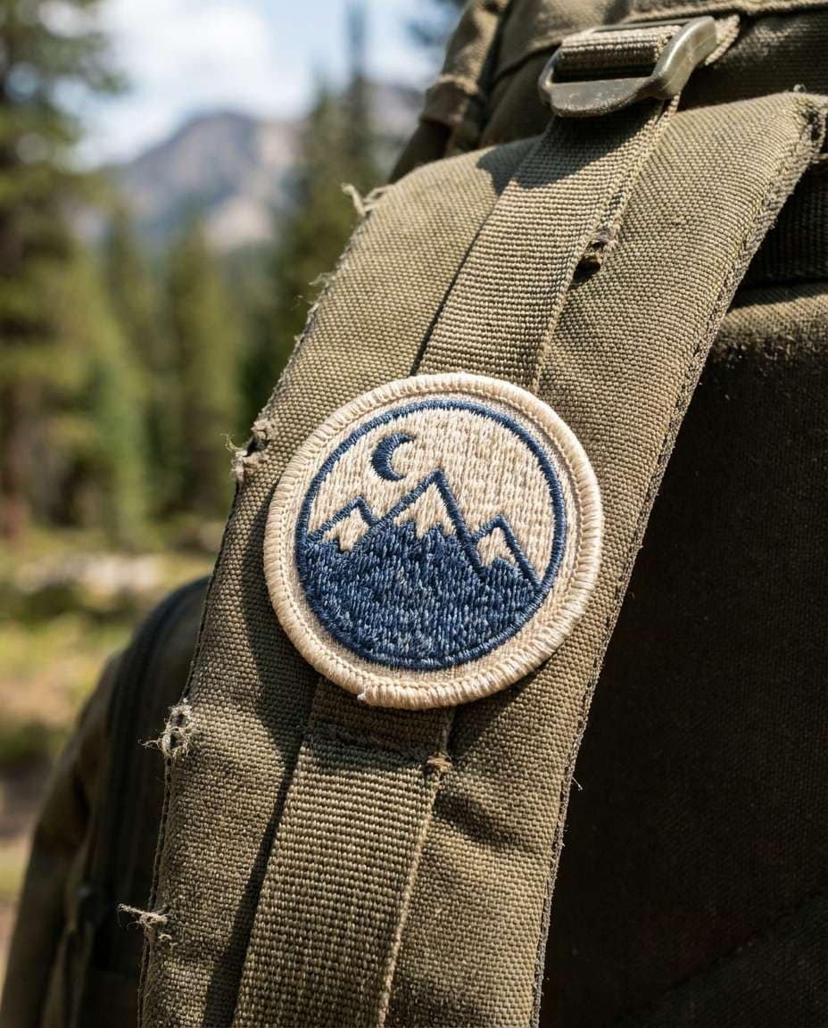 minimal mountain badge photo