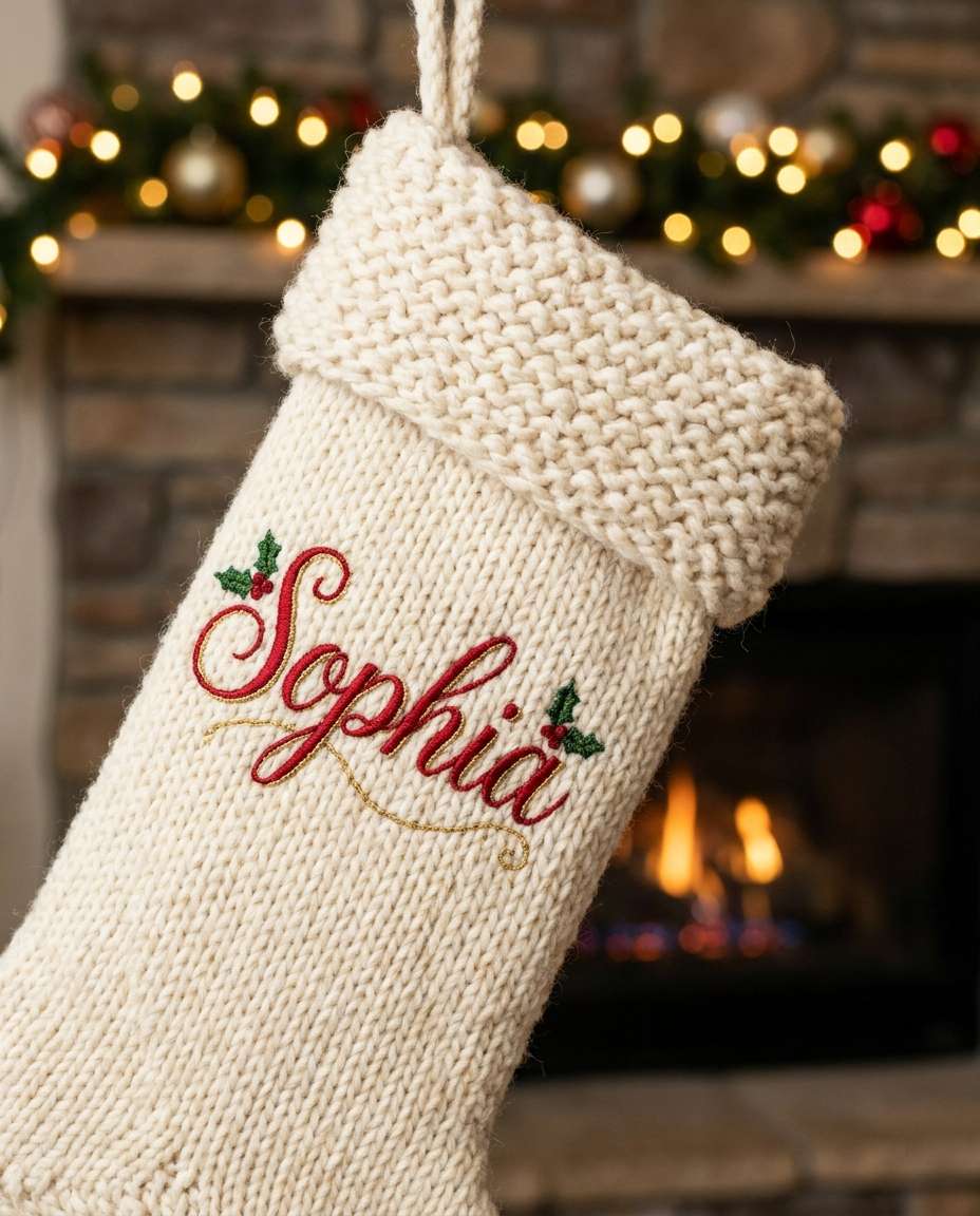 christmas stocking name photo