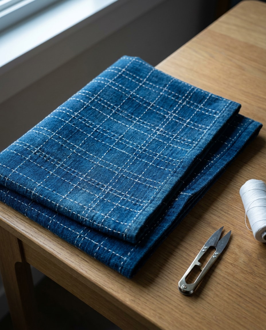 sashiko grid pattern photo
