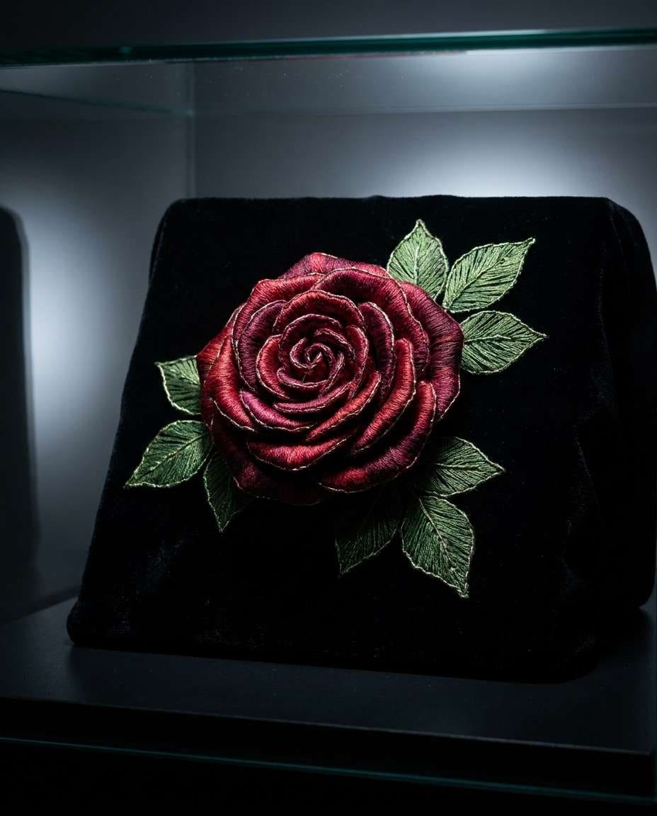 stumpwork 3d rose photo