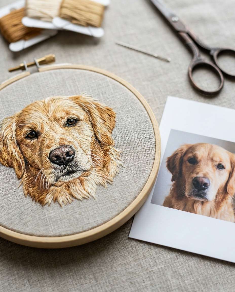 pet portrait stitch photo