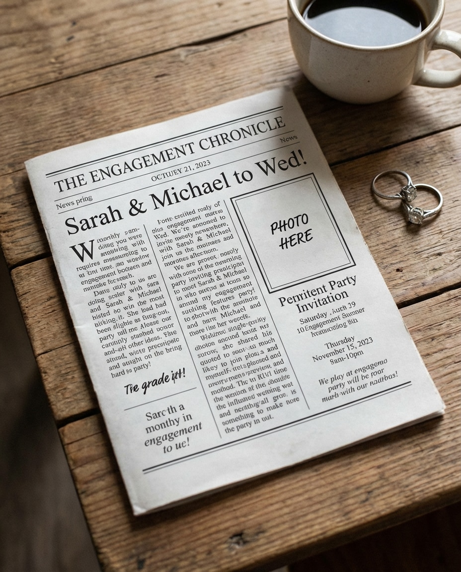 newspaper announcement photo